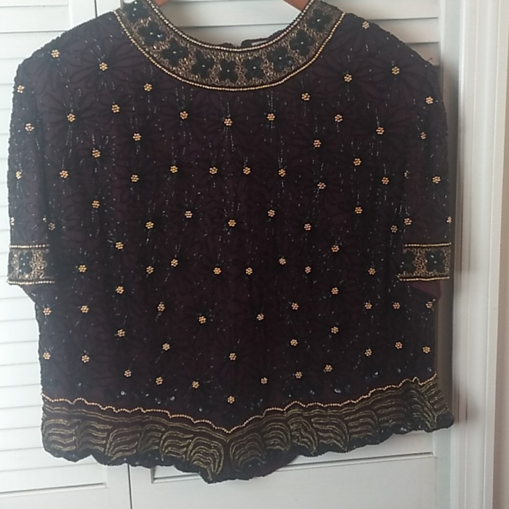 Papell Boutique Sequined Top